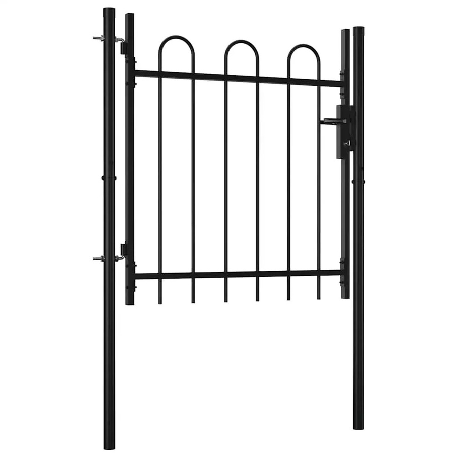 vidaXL Einzelflügel-Zauntor aus Stahl in Schwarz, Breite: 100 cm, Höhe: 75 cm - Bild 2
