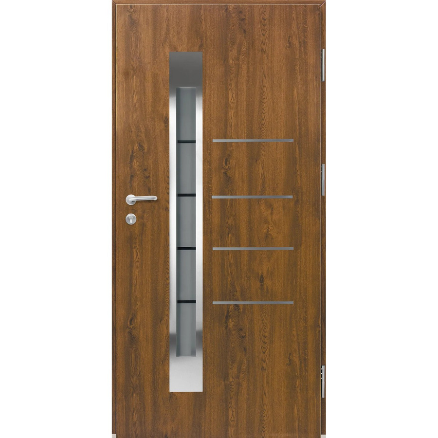 Splendoor Thermospace Haustür Berlin Prime in Nussbaum mit Glaseinsatz, Farbe: Braun, H x B: 210 x 100 cm, Rechtsausführung - Bild 2