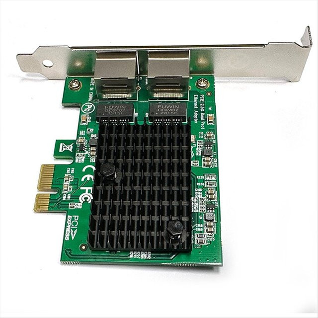 2,5G PCIe Netzwerkkarte mit 2 Ports und RTL8125BG Chip für Desktop-PC, 2,5 Gigabit Ethernet LAN Adapter - Bild 1