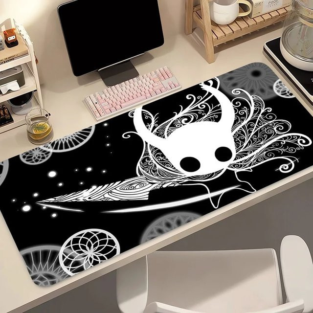 Bandai Hollow Knight Anime Gaming-Mauspad in Schwarz-Weiß aus Gummi für Gamer und Schreibtisch-Zubehör - Bild 1
