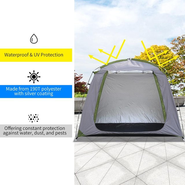 Nensit Wasserdichter Outdoor-Fahrradschuppen aus silberbeschichtetem Polyester und Glasfaser in Silber und Grau - Bild 1