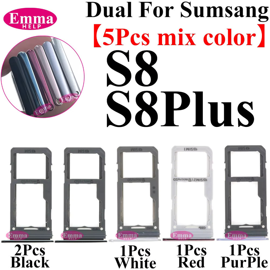 5 Stück Dual-SIM-Kartenhalter für Samsung S22 S21 S20 Plus S10 S9 S8 S7 Edge S10E S10 Lite mit Nano-SIM und Micro-SD-Halterung in Multicolor - Bild 2