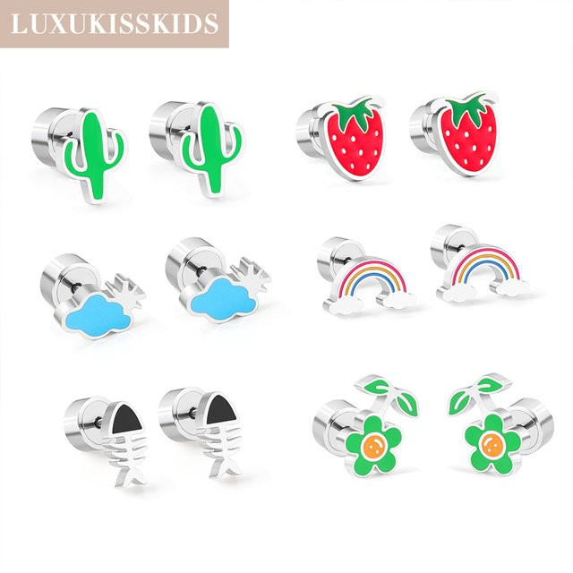 LUXUKISSKIDS Ohrstecker, Edelstahl, Silber, Kinder - Bild 1
