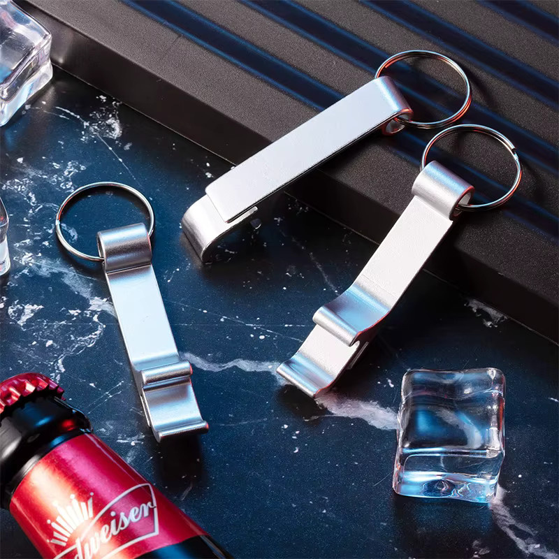 25 Stück Flaschenöffner Schlüsselanhänger aus Metall in Silber für Wein, Bier und Getränke - Bild 3