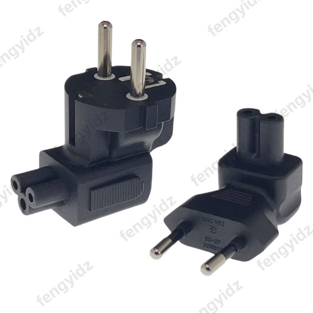 Fengyidz EU-Stromkabel-Steckeradapter von CEE 7/7 Euro Schuko auf IEC320 C5 in Schwarz - Bild 1