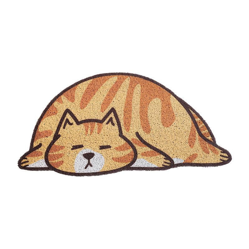 Cartoon Katze Fußmatte aus PVC für den Eingangsbereich, waschbar und zuschneidbar, B/B: 40 x 60 cm, Mehrfarbig - Bild 1