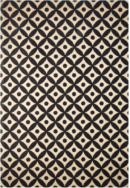 Kayoom Kurzflorteppich Scandy Schwarz/Naturell B: 80 cm, L: 150 cm - Bild 1