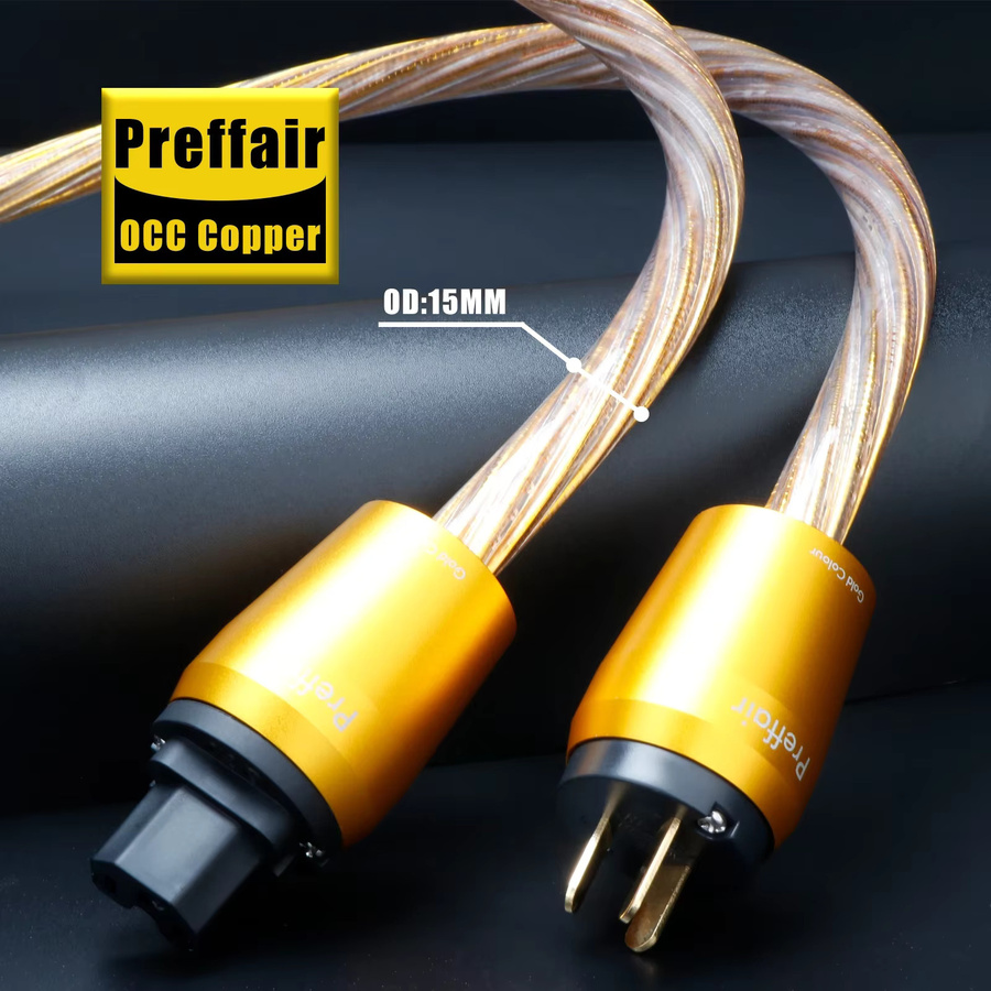 Preffair Audiophiles Stromkabel mit Gold OCC und versilberten Leitern 12AWG für Verstärker IEC 320 C15 - Bild 4