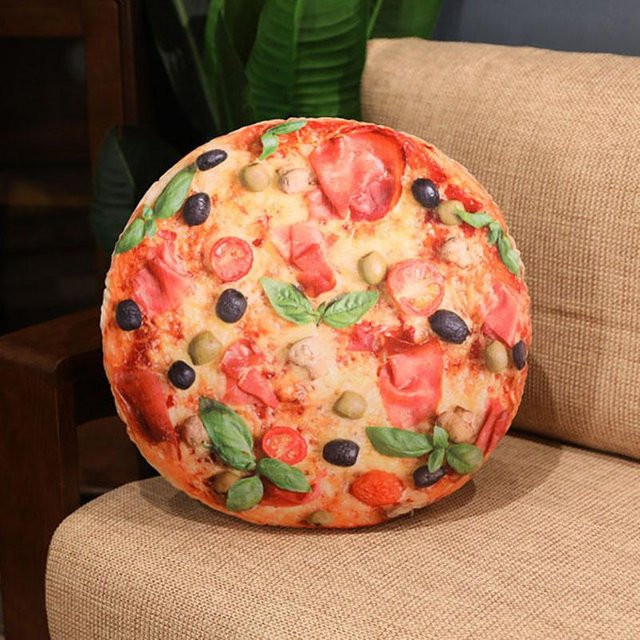 Yiran Toy Plüschkissen in verschiedenen Formen wie Hamburger, Hund, Brot oder Pizza, weiches Dekokissen aus Polyester für dein Sofa, Mehrfarbig - Bild 1