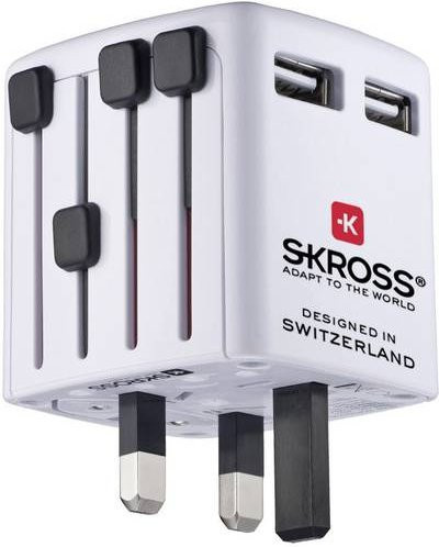 Skross World USB Charger Reisestecker mit 2 USB-Ausgängen in Weiß - Bild 1