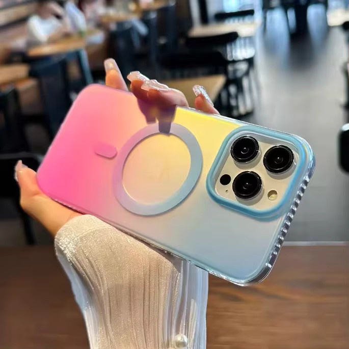 NUCWIN Aurora Gradient Magnetische Ladehülle für iPhone 11 bis 17 Pro Max Plus mit MagSafe Kompatibilität aus Acryl in Multicolour - Bild 2