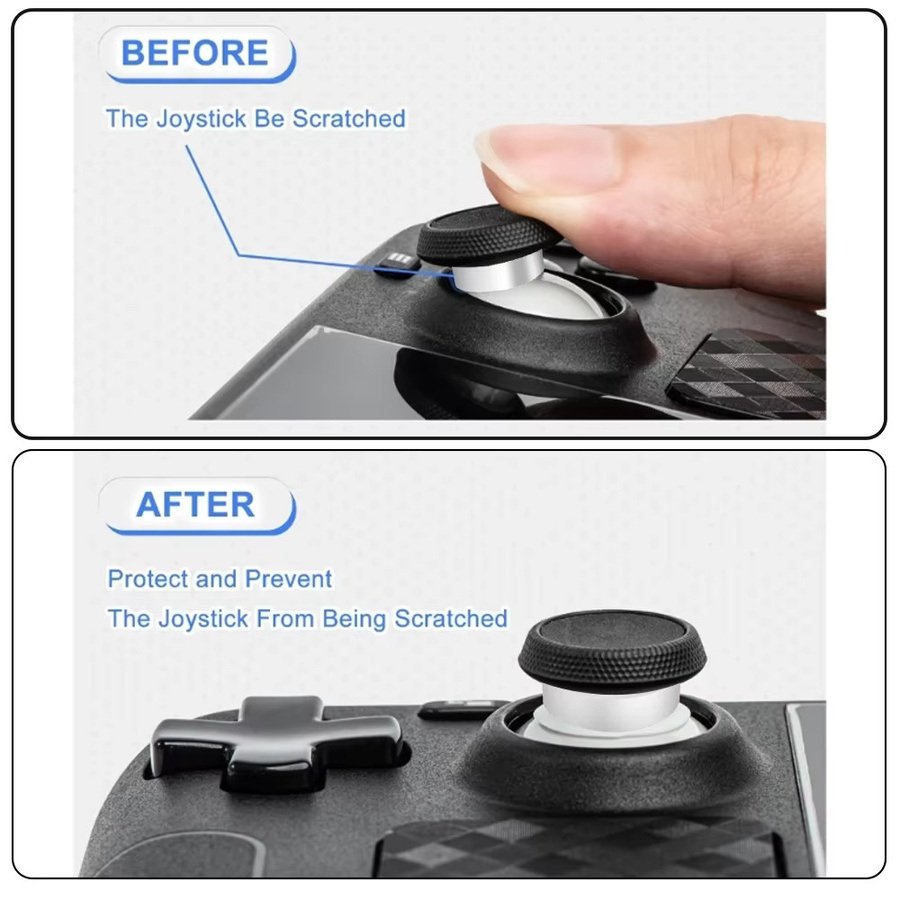 Abay Kratzfester Schutzring aus elastischem Gummi für Steam Deck, PS5, PS4 und Rog Ally Controller in Transparent oder Weiß - Bild 3