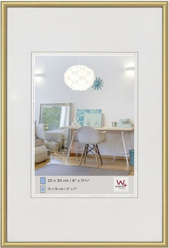 Walther Design Bilderrahmen NEW LIFESTYLE aus Kunststoff in Gold mit Passepartout, B x H: 25 x 31 cm - Bild 1