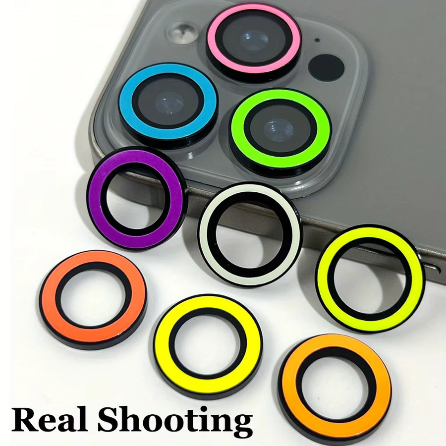 NNBILI 9 Stück leuchtender Kameraobjektivschutz für iPhone 17 Pro Max, 17 Air, 17, 16 Pro Max, 16E, 15, 14, 13, 12, 11 Serie in Multicolor - Bild 2