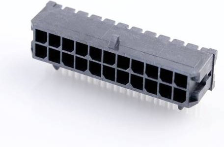 Molex Einbau-Stiftleiste Standard 22-polig in Schwarz mit Goldkontakten, Rastermaß: 3,00 mm - Bild 1