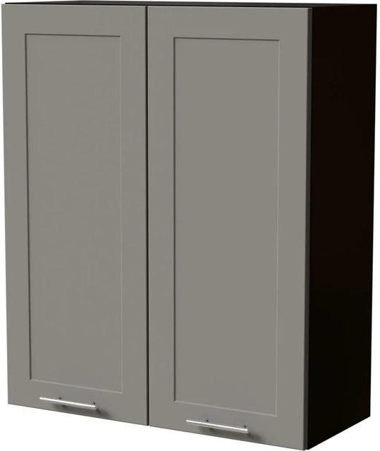 Feldmann-Wohnen Hängeschrank Oslo W4 Küchenschrank in Schwarz und Staubgrau Matt mit Soft-Close-Türen, B/T/H: 80 x 32,5 x 96 cm - Bild 1