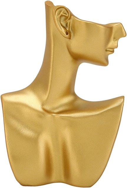 Neoglint Schmuck-Präsentationsbüste aus Harz in Gold und Braun für Halsketten und Ohrringe - Bild 1
