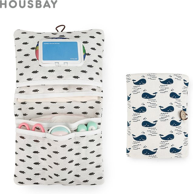 HOUSBAY Baby Tasche Organizer Tragbarer Windelbeutel und Kulturbeutel für Kinderwagen in Mehrfarbig - Bild 1