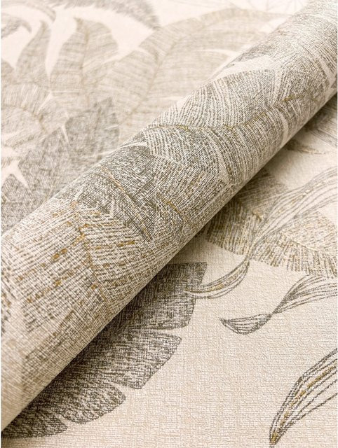 Newroom Vliestapete Niama Beige mit Dschungel-Motiv Modern FSC-zertifiziert - Bild 1