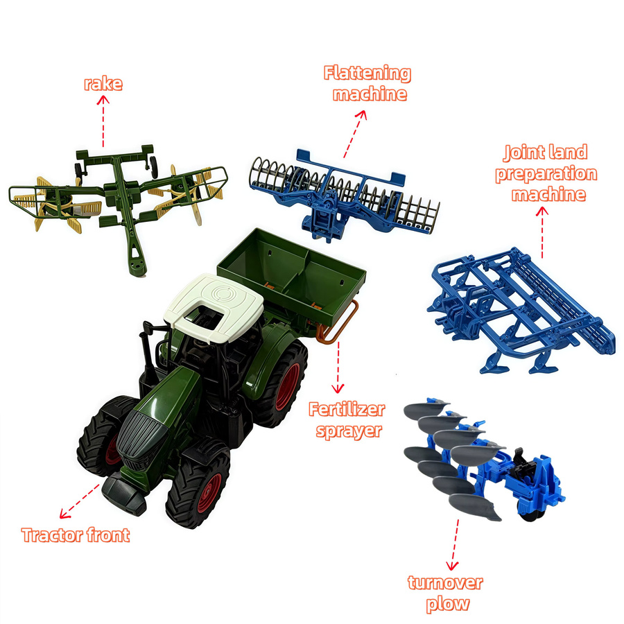 HRZPACT Bauernhof-Traktor, Spielzeugauto, Maßstab 1:24, mit Trägheitsfunktion - Bild 5