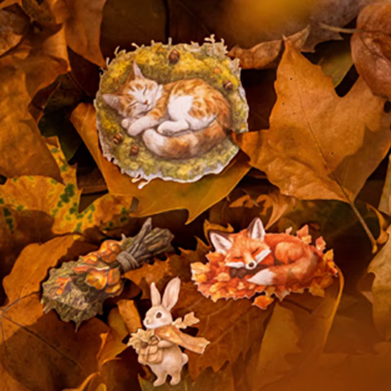 Mr. Paper Herbst-Landschaftsaufkleber mit Bauernhof- und Schmetterlingsmotiven, 30 Blatt, Mehrfarbig - Bild 3