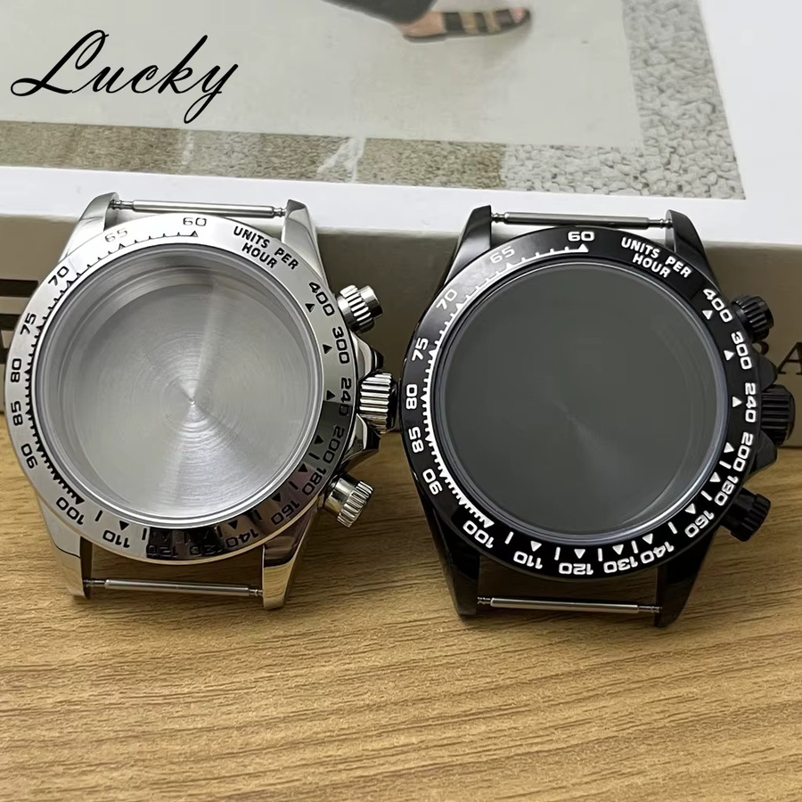 MUZHI Uhrengehäuse Chronograph, Edelstahl-Lünette, Saphirglas, 40 mm - Bild 1