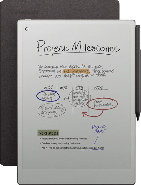 reMarkable Paper Pro E-Ink Tablet mit Book Case in Basalt Grau - Bild 1