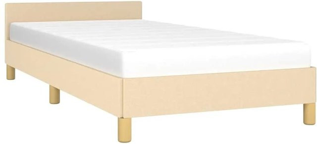 vidaXL Bettgestell mit Kopfteil aus Stoff in Creme, B/T/H: 80 x 200 cm - Bild 1