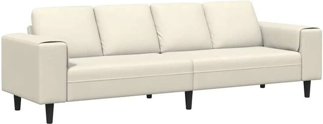 vidaXL Wohnzimmer Couch modern in Creme mit Stoff und Kunstleder, B/T/H: 250 x 77 x 76 cm - Bild 1
