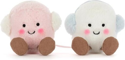 Kawaii Marshmallow Plüschtier, Rosa Blauer Marshmallow Stofftier Puppe Paar, ab 14 Jahren - Bild 1
