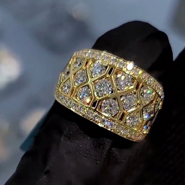 Huitan Eheringe, Zirkonia, Gold, Damen - Bild 1