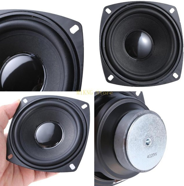 POFAN 20 W 4 Zoll Vollfrequenzlautsprecher in Schwarz, wasserdichter Metallhorn-Lautsprecher mit 4 Ohm - Bild 1