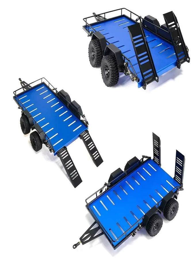TIMEA Autoanhänger, Metall, 1:18, Blau, Zubehör - Bild 4