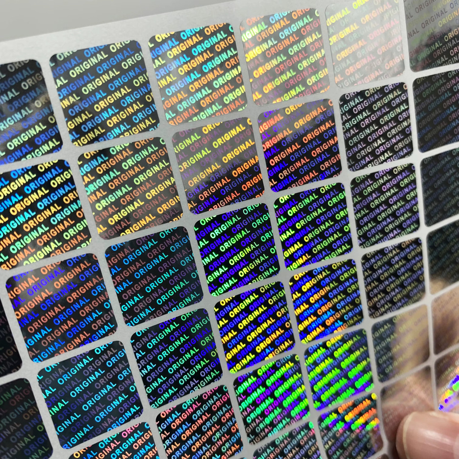 1000 Stück Quadratische ORIGINAL VOID Manipulationssichere Holographische Sicherheitssiegel-Aufkleber in Silber, B/B: 1,5 x 1,5 cm - Bild 3