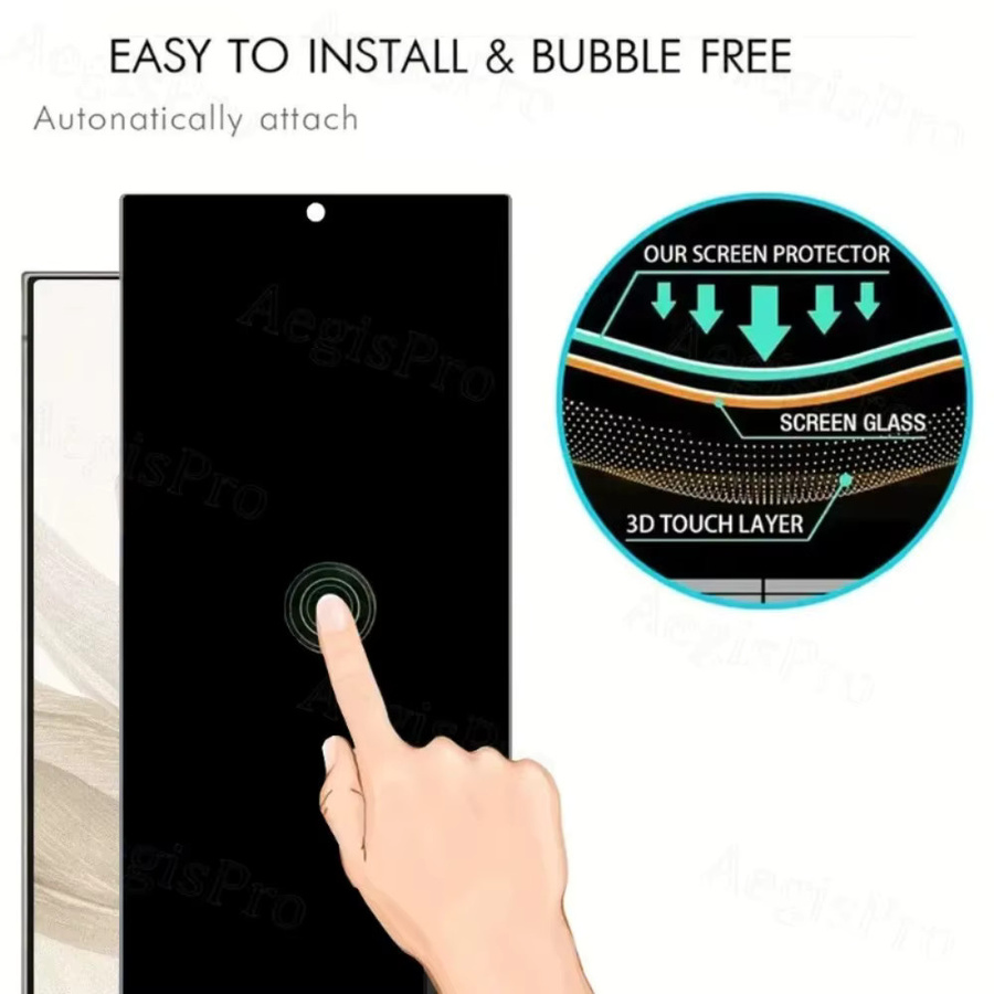 4er-Set Blickschutz-Displayschutzfolien für Samsung Galaxy S25 Ultra, S24 Ultra, S23 Plus, S22 und S21 in Schwarz - Bild 5