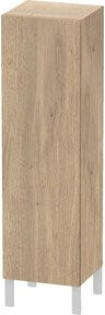 Duravit L-Cube individual Halbhochschrank in Eiche marmoriert mit Glastür links, Wandmontage, Braun Matt - Bild 1