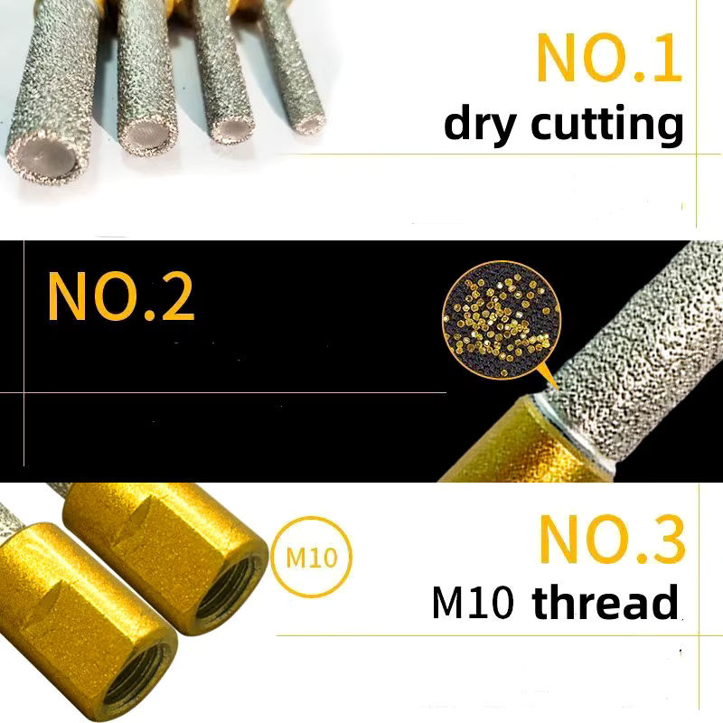 GhPcd M10 Diamant-Lochsäge für Winkelschleifer, gelöteter Kernbohrer für Keramik, Granit, Marmor, Stein und Fliesen - Bild 3