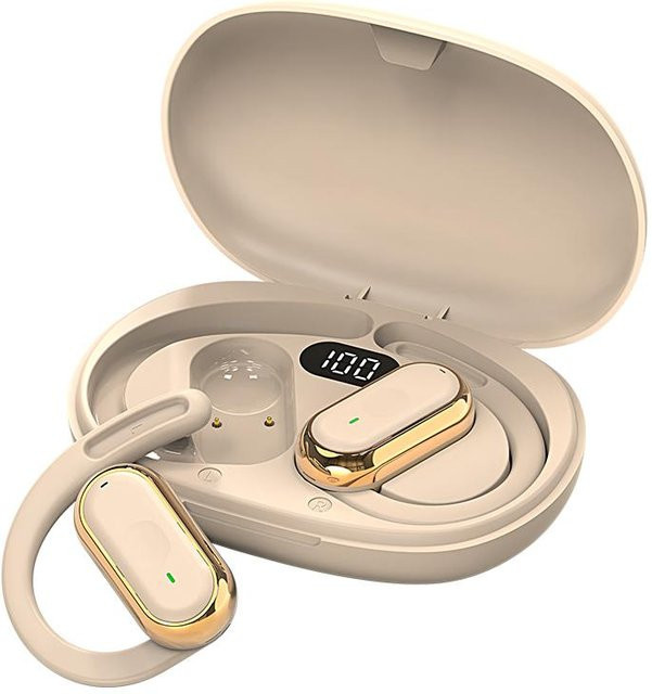 Kebidumei Bluetooth 5.4 In-Ear Kopfhörer mit IPX7 Wasserdichtigkeit, ENC-Mikrofon und Geräuschunterdrückung in Beige - Bild 1