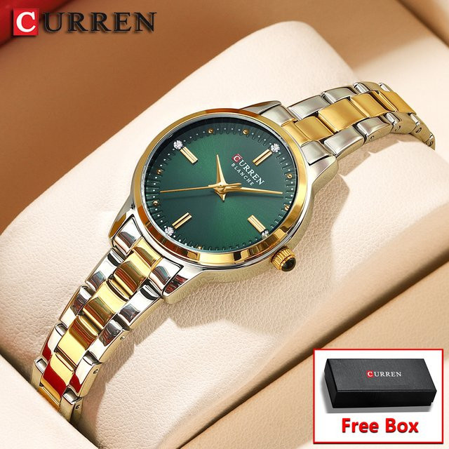 CURREN Armbanduhr Edelstahl, Analoguhr, Grün, Damen - Bild 1