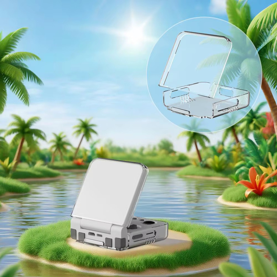 GRWIBEOU Transparente Schutzhülle für Miyoo Flip V2 Mini Retro Spielkonsole stoßfeste Shell - Bild 3
