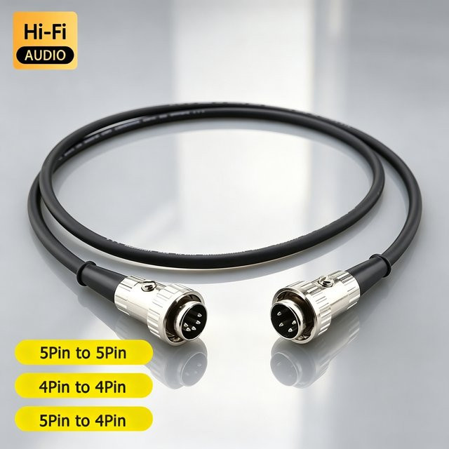 Naim HIFI-Audio-Verbindungskabel mit Twist-Lock-Stecker, DIN-Signalkabel in Schwarz - Bild 1