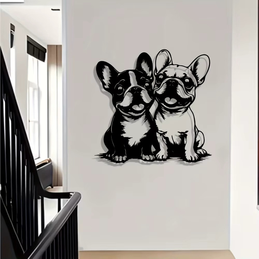 Moderne Französische Bulldogge Wandkunst aus Metall von CIFBUY in Schwarz - Bild 4