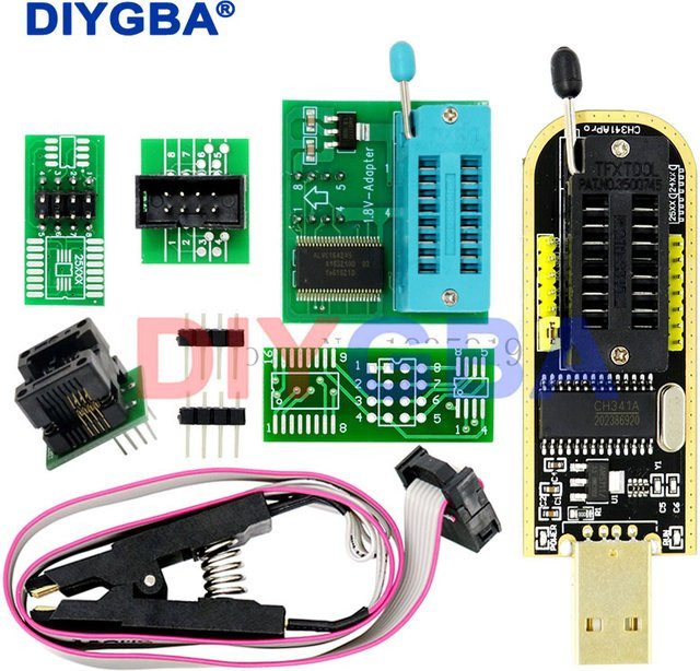 DNIGEF CH341A USB-Programmierer Set mit SOIC8-Adapter, SOP8-Clip und 1,8 V-Adapter für EEPROM Flash BIOS - Bild 1