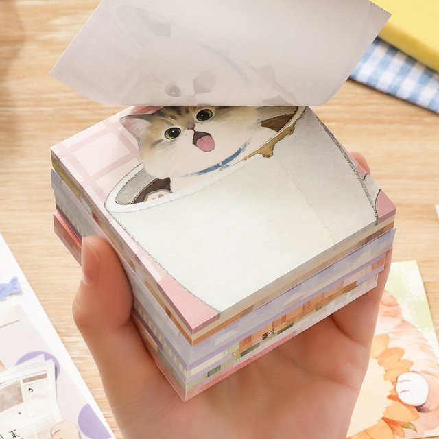 90 Blatt Kawaii Cartoon-Katzen Bastelpapier in Multicolour für Scrapbooking und Notizmaterial - Bild 1