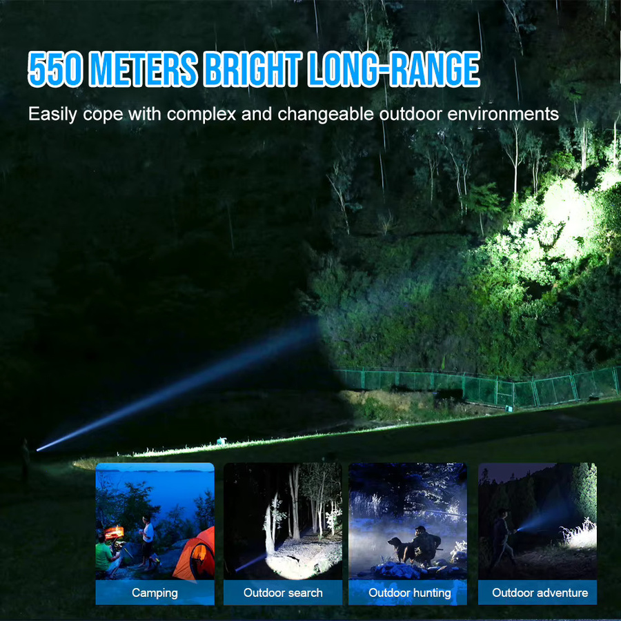 Trustfire T40R Taktische LED-Taschenlampe, 1800 Lumen, Schwarz, IP68 wasserdicht, wiederaufladbar via USB - Bild 3