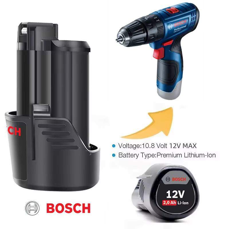 Bosch Akku 12V Lithium-Ionen-Batterie BAT411 mit 2000mAh in Schwarz - Bild 4