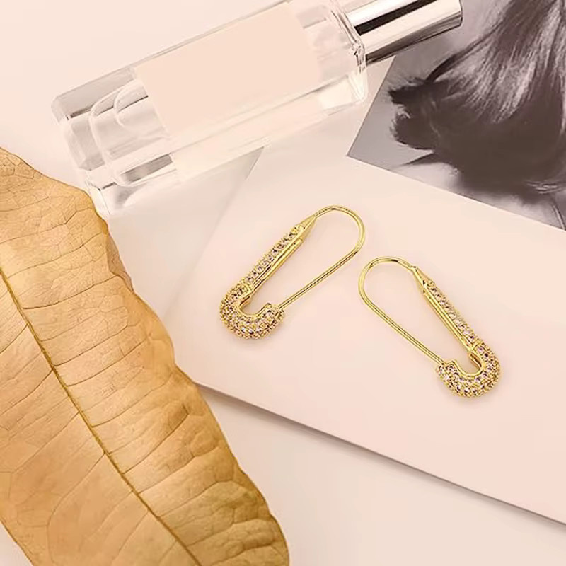 Huitan Creolen, Gold, Zirkonia, Damen - Bild 3
