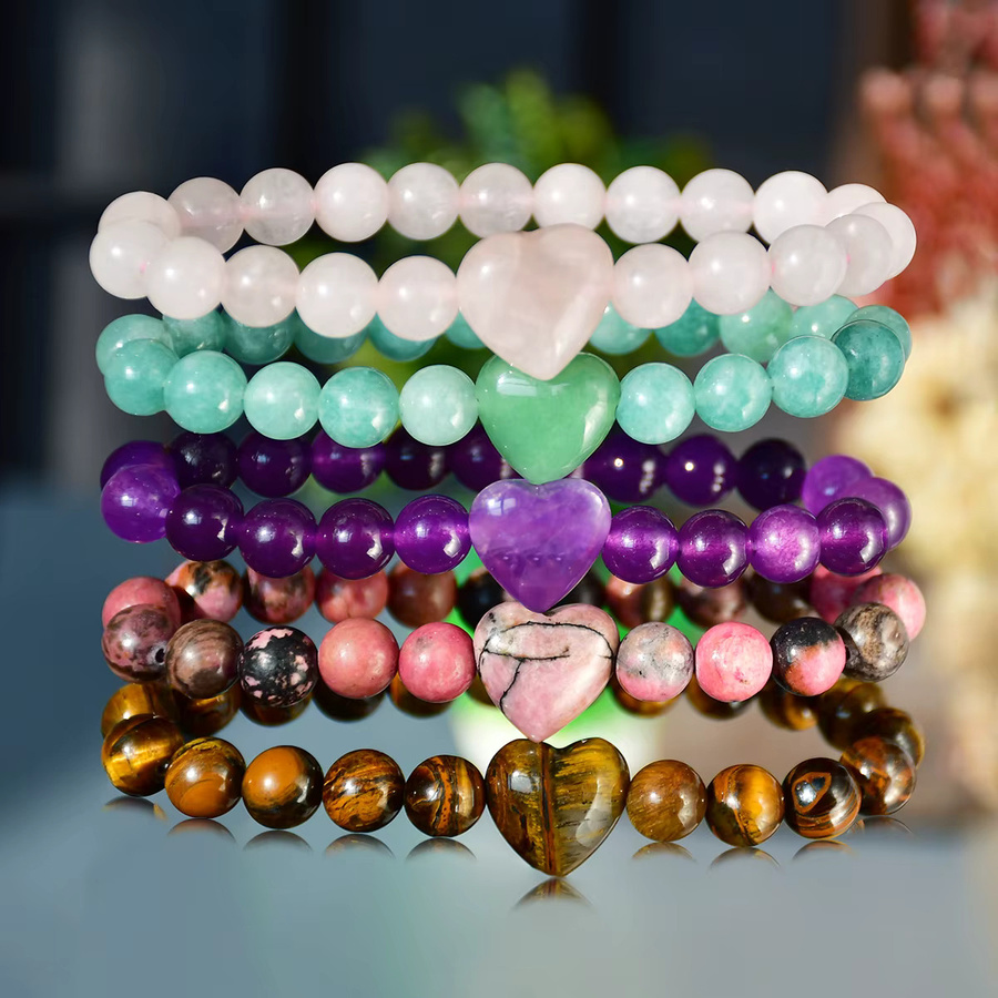 simiry Armband, Amethyst, Rosenquarz, grüner Aventurin, Tigerauge, Rhodonit, Unisex - Bild 1