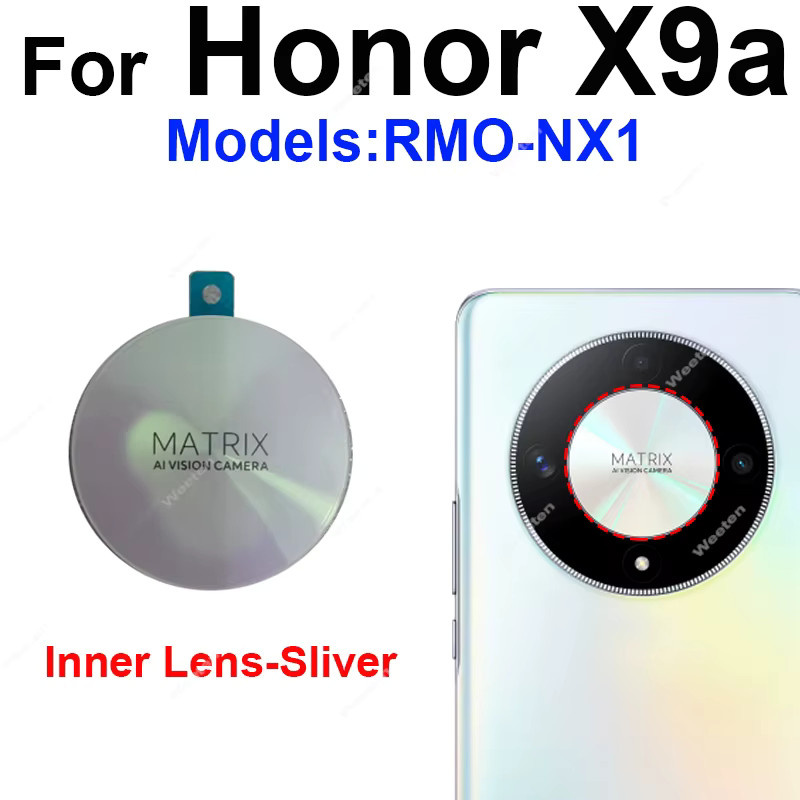 Honor X9a RMO-NX1 Ersatz-Objektivglas für die Rückkamera inklusive Aufkleber und innerem Kameraring - Bild 2