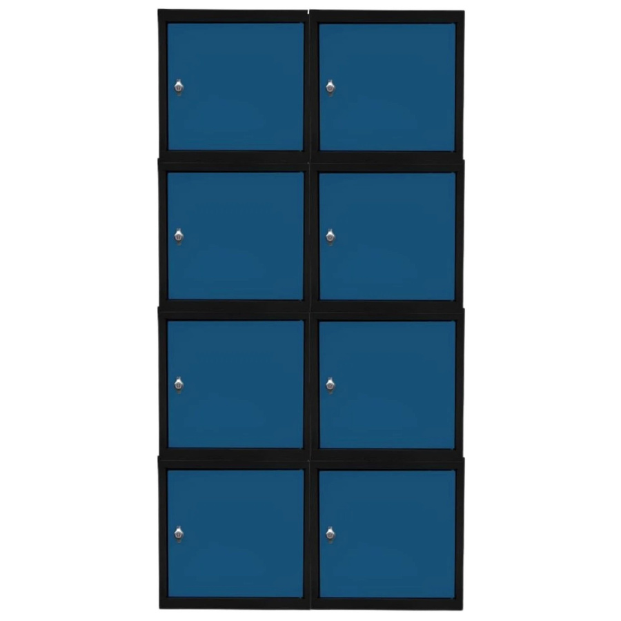 PROREGAL Blocky Schließfachwürfel Set mit 8 Einheiten und Drehriegelschloss für Vorhängeschlösser, Anthrazitgrau-Enzianblau, B/T/H: 40 x 40 x 40 cm - Bild 2